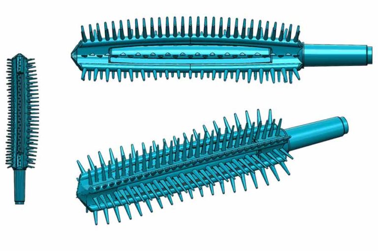 Modèle d'une brosse sous 3 vues différentes